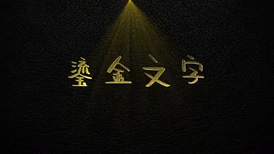 黑色皮革背景上的鎏金文字特效AE模板视频的预览图